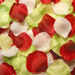 1000 Rosenblätter Mix Weiss Rot Grün Italien Tricolore Länder-Farbe #1, 12, 14