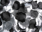 1000 Rosenblätter Mix Schwarz Silber #17, 18