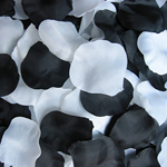 1000 Rosenblätter Mix Schwarz Weiss Black & White Party #14, 18